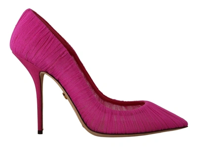 Shop Dolce & Gabbana Tulle Stiletto High Heels Pumps Women's Shoes In Pink