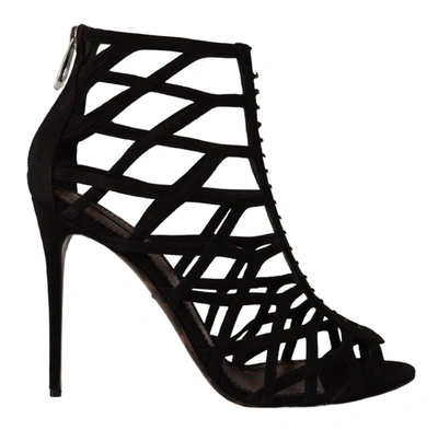Shop Dolce & Gabbana Suede Stiletto Heels Bette Sandals Women's Shoes In Black