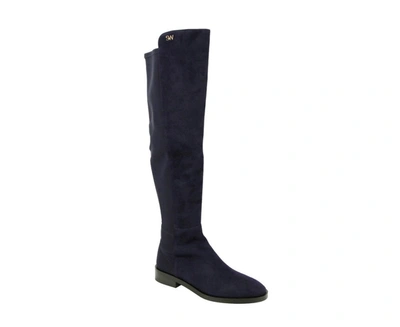 Stuart Weitzman Women's Suede With Logo Over The Knee Boots In Blue