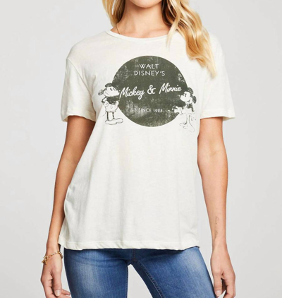 Shop Chaser Mickey Mouse & Minnie Mouse Recycled Vintage Tee In Off White