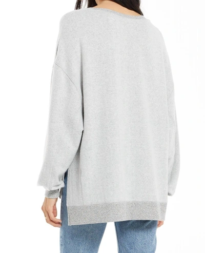 Shop Z Supply Marietta Fleece Oversized Sweater In Heather Grey
