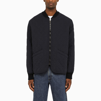 Shop Apc A.p.c. | Dark Navy Quilted Bomber Jacket In Blue