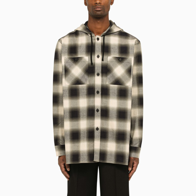 Shop Givenchy | Check Pattern Cotton Overshirt In Beige
