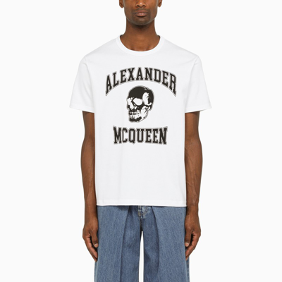 Shop Alexander Mcqueen | White/black Varsity T-shirt