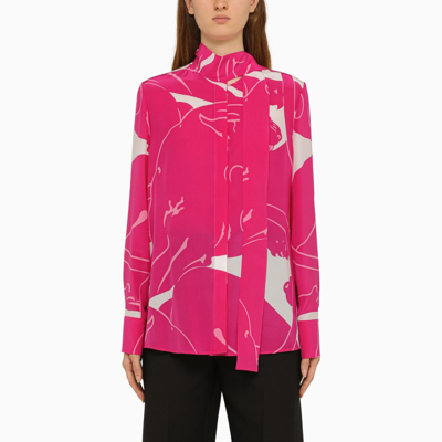 Shop Valentino | Milk/pink Pp Silk Blouse