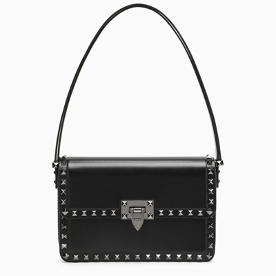Shop Valentino Garavani | Black Leather Rockstud Shoulder Bag