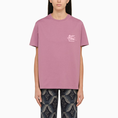 Shop Etro | Pink Crew-neck T-shirt With Embroidery