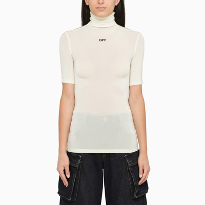 Shop Off-white ™ | White Turtleneck Sweater With Logo