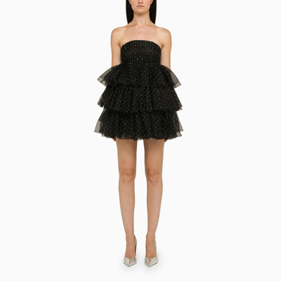 Shop Rotate Birger Christensen | Black Polka Dot Dress With Ruffles