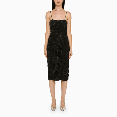 Shop Rotate Birger Christensen | Black Polka Dot Midi Dress