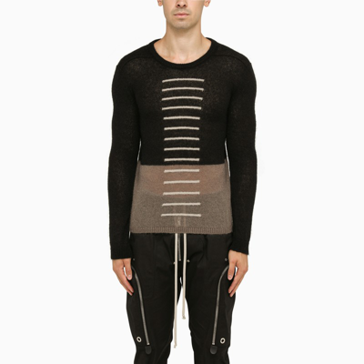 Shop Rick Owens Colour-block Crew-neck Sweater In Mohair In Multicolor