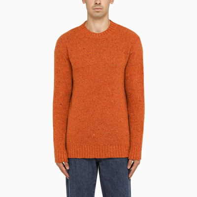 Shop Tagliatore | Orange Wool Crew-neck Sweater