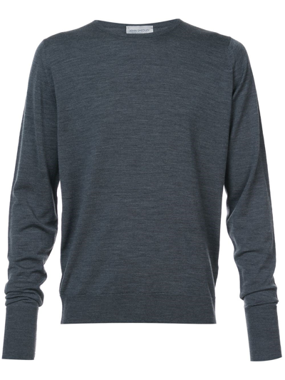 Shop John Smedley Marcus Charcoal Pullover In Grey