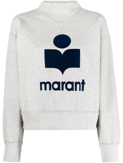 Shop Isabel Marant Étoile Moby Sweatshirt With Logo Print In Grey
