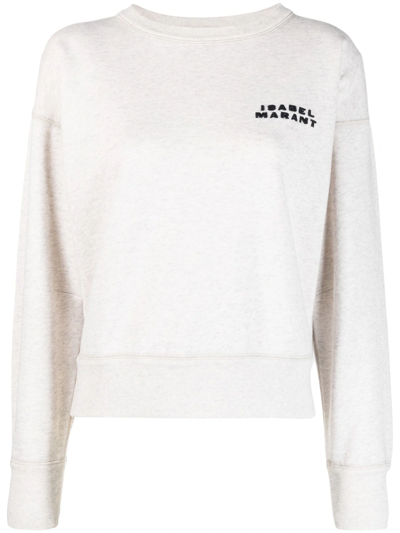 Shop Isabel Marant Sweatshirt With Embroidery In Nude & Neutrals