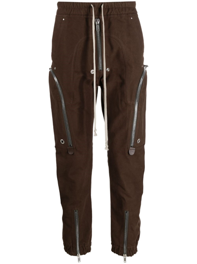 Shop Rick Owens Tapered Trousers With Low Crotch In Brown