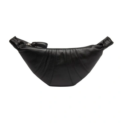 Lemaire Small Croissant Leather Shoulder Bag In Black
