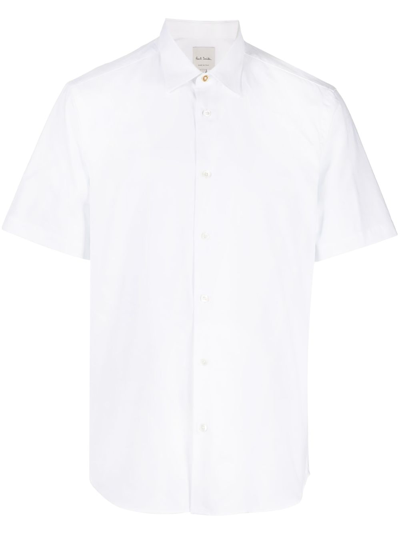 Shop Paul Smith Short-sleeve Cotton Shirt In White