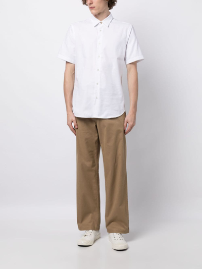 Shop Paul Smith Short-sleeve Cotton Shirt In White