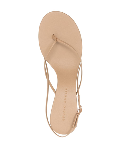 Shop Studio Amelia Wishbone 50mm Thong-strap Sandals In Neutrals