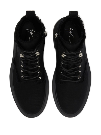 Shop Giuseppe Zanotti Adric Round-toe Boots In Black