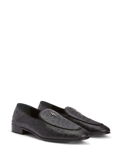 Shop Giuseppe Zanotti Rudolph Leather Loafers In Black