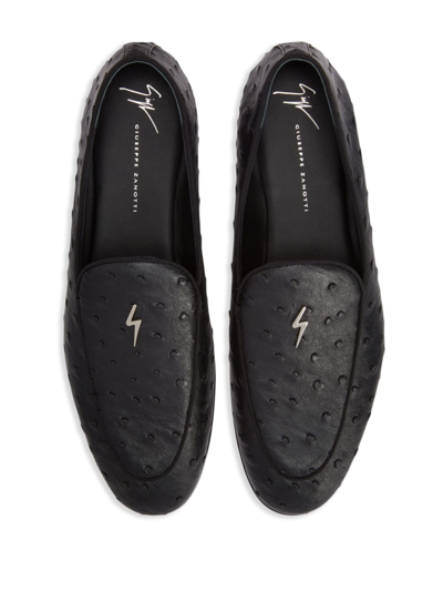 Shop Giuseppe Zanotti Rudolph Leather Loafers In Black