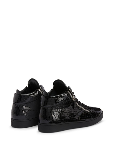 Shop Giuseppe Zanotti Kriss Leather Sneakers In Black