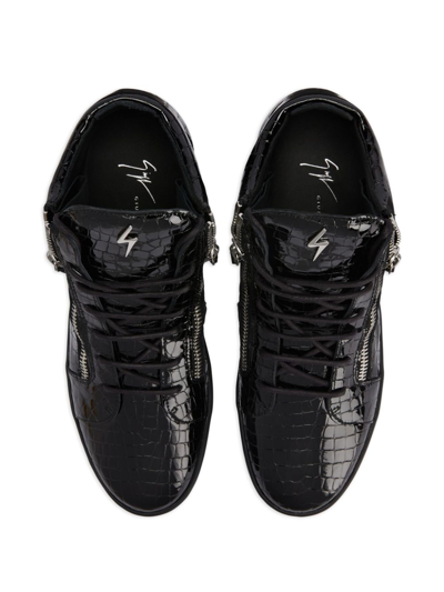 Shop Giuseppe Zanotti Kriss Leather Sneakers In Black