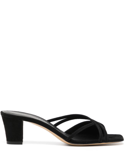 Shop Ilio Smeraldo Benedicte 50mm Calf-leather Sandals In Black