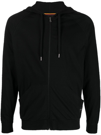 Shop Paul Smith Zip-up Cotton Hoodie In Black