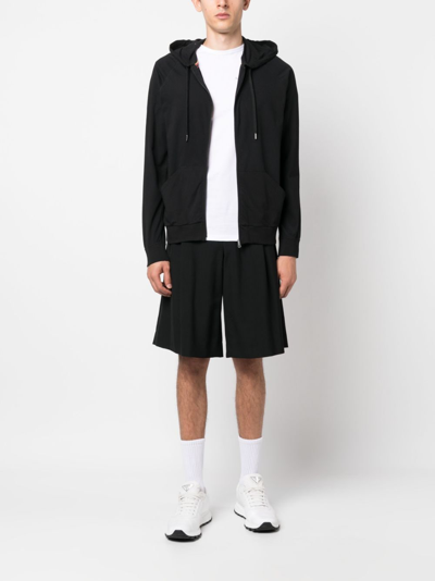 Shop Paul Smith Zip-up Cotton Hoodie In Black