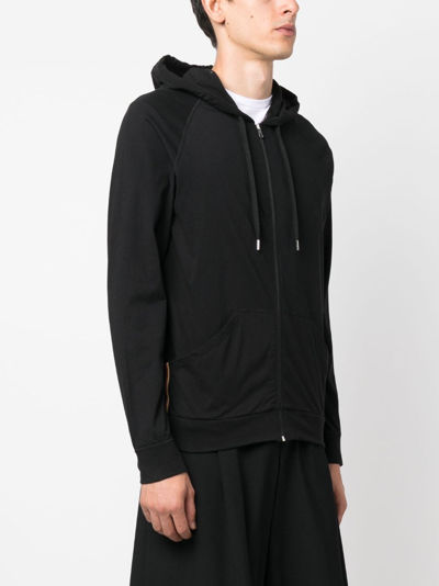 Shop Paul Smith Zip-up Cotton Hoodie In Black