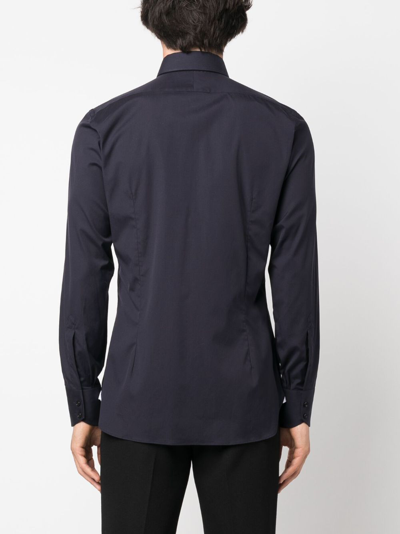 Shop Tom Ford Long-sleeve Cotton Shirt In Blue