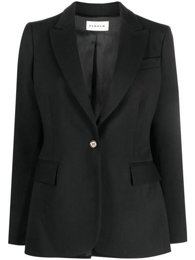 P.a.r.o.s.h Single-breasted Virgin Wool-blend Blazer In Black