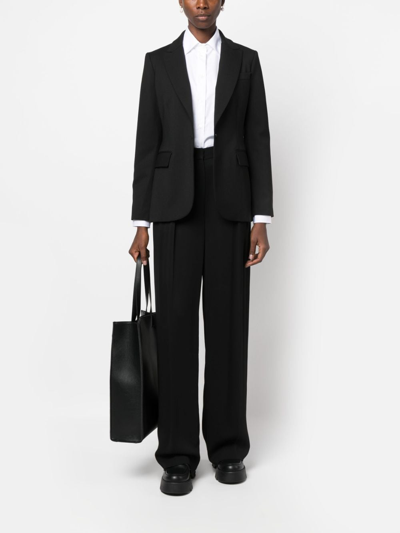 P.a.r.o.s.h Single-breasted Virgin Wool-blend Blazer In Black