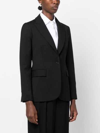 Shop P.a.r.o.s.h Single-breasted Virgin Wool Blazer In Black