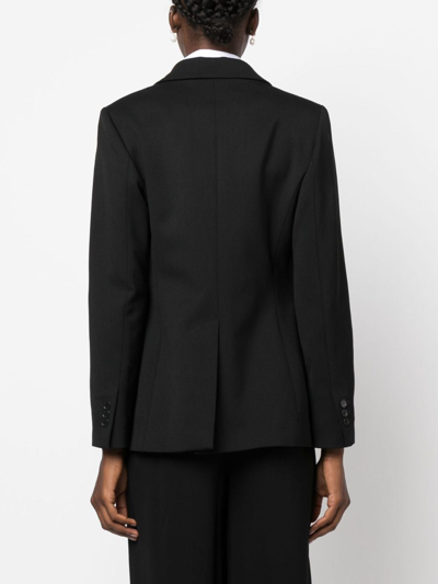 Shop P.a.r.o.s.h Single-breasted Virgin Wool Blazer In Black