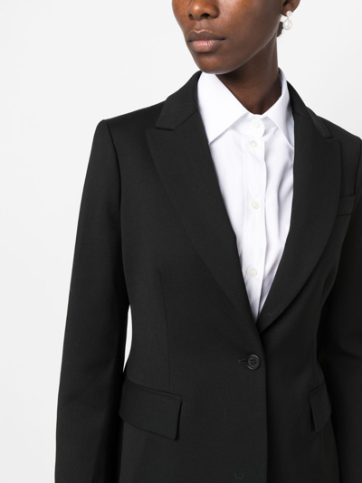 Shop P.a.r.o.s.h Single-breasted Virgin Wool Blazer In Black