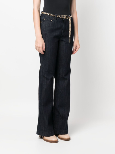 Michael Michael Kors Mid-rise Flared Jeans In Blue