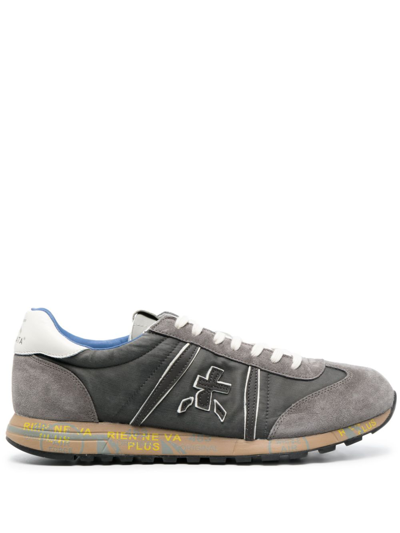 Shop Premiata Lucy 6411 Low-top Suede Sneakers In Grey
