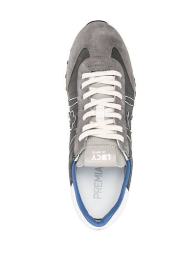 Shop Premiata Lucy 6411 Low-top Suede Sneakers In Grey