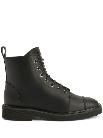 Shop Giuseppe Zanotti Thora Lace-up Boots In Black