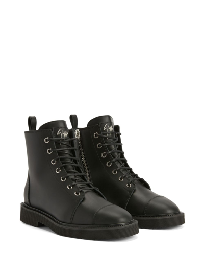 Shop Giuseppe Zanotti Thora Lace-up Boots In Black