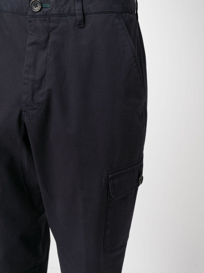 Shop Ps By Paul Smith Tapered Cargo Trousers In Blue