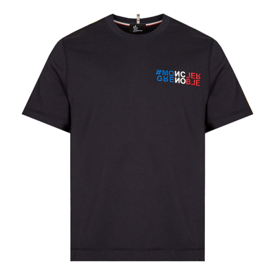 Shop Moncler Logo T-shirt In Navy