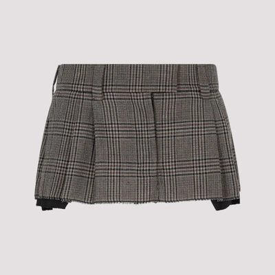 Shop Miu Miu Virgin Wool Skirt In Fm Corteccia