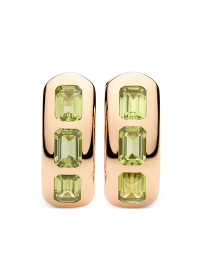 Shop Pomellato 18kt Rose Gold Iconica Peridot Earrings In Green