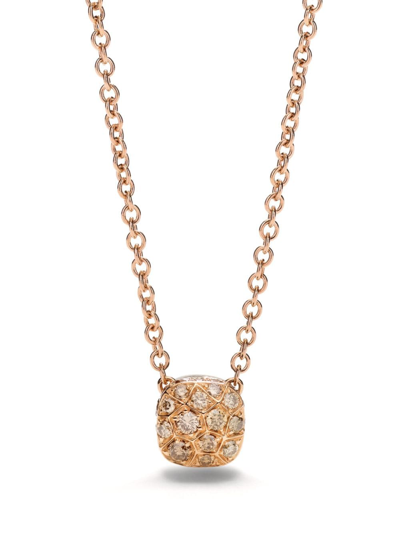 Shop Pomellato 18kt Rose Gold Nudo Brown Diamond Necklace