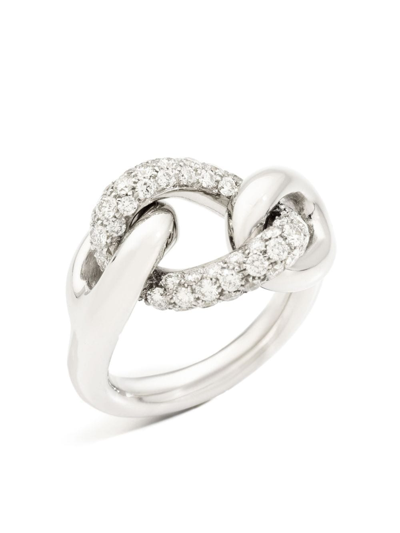 Shop Pomellato 18kt White Gold Catene Diamond Ring